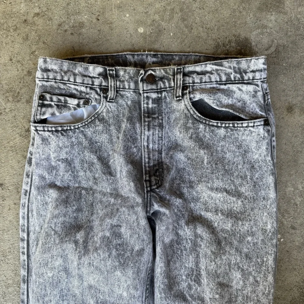 Vtg Levis 550 Jeans Mens‎ 33x30Gray Acid Wash USA 80s Relaxed Taper Black Tab